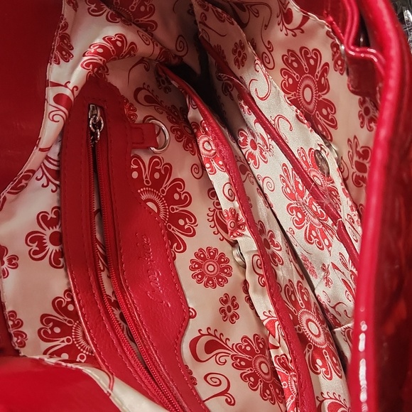 Grace Adele Red Quilted Shoulder Bag w/ Chain Strap - Picture 6 of 10